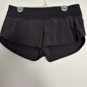 Lululemon Speed Up Shorts Low Rise Size 10 Regular 2.5” Inseam Black